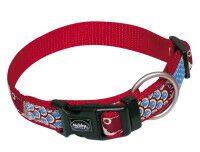 Köpek Tasma Kırmızı Desenli Ayarlanabilir 15-21 Cm En 10 Mm
