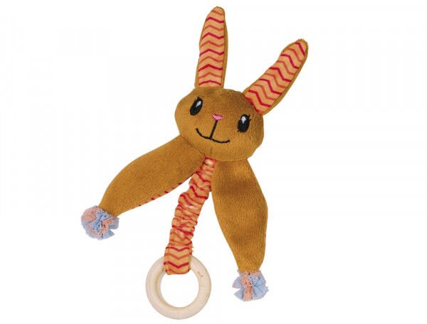 Ahşap Halka Ve Kedi Naneli Peluş Tavşan 20 Cm