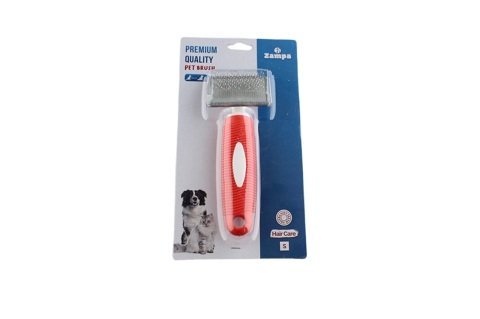 Zampa Kedi ve Köpek Bakım Fırçası Small 16x6cm, Kırmızı