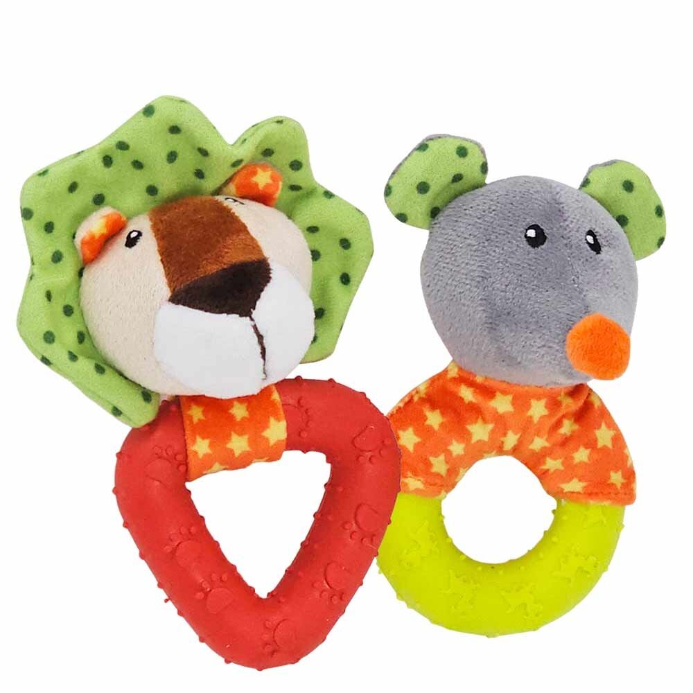 TPR halkalı Peluş Aslan Veya Fare 12-15  Cm