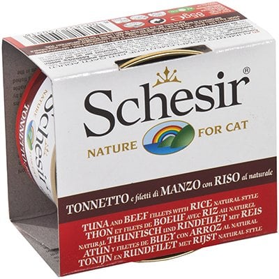Schesir Ton Balıklı Sığır Etli Pirinçli Kedi Konservesi 85 Gr