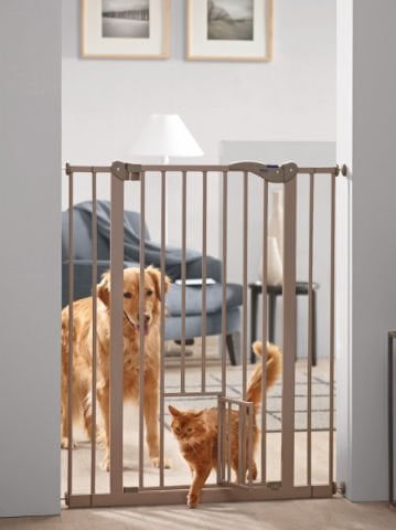 Köpek Bariyer Kapısı Ek Kedi Kapılı 107 Cm Yükseklik 75-84 Cm Kapı Ayarlanabilir