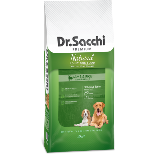 Dr.Sacchi Premium Natural Lamb&Rice Yetişkin Köpek Maması 12 Kg