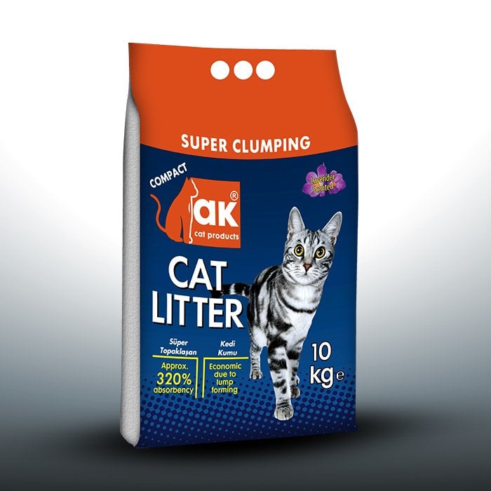 Ak Cat Compact Kedi Kumu İnce Taneli 10 Kg LAVANTA