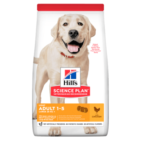 Hill's Science Plan Dog Adult 1-6 Light Large Breed Chicken 14 Kg