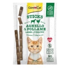 GimCat Sticks Kuzu etli Tavuklu TAHILSIZ Ödül Çubukları 4\'lü 20gr