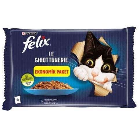 FELIX KEDİ SOMONLU&TON BALIKLI EKONOMİK PAKET 4 LÜ AMBALAJ