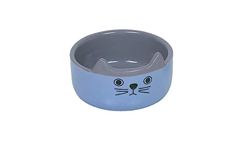 Seramik Mama Kabı Kedi Suratlı Açık Mavi Ø 13 x 4 cm 0.16l  Nobby