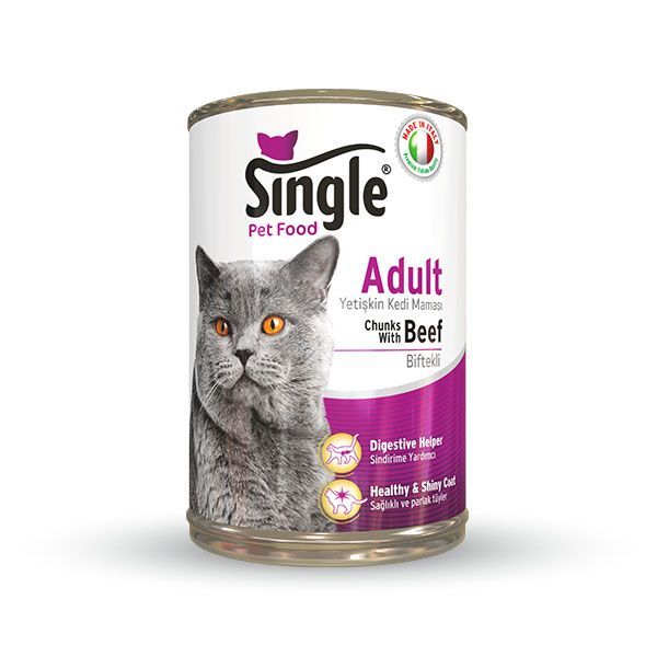 SINGLE KEDİ DANA ETLİ KONSERVE 415 Gr
