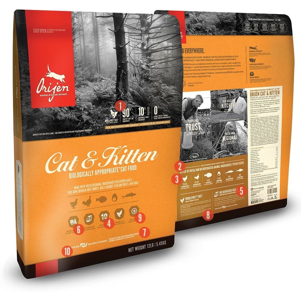 Orijen Cat Kitten Tahılsız Yavru ve Yetişkin Kedi Maması 1,8 Kg