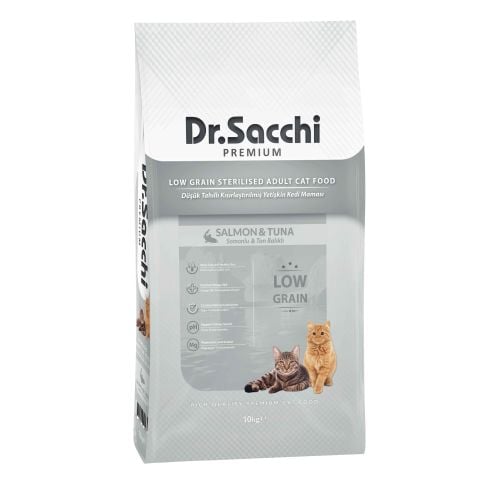 Dr.Sacchi Premium Düşük Tahıllı Kısır Kedi Maması 10 Kg
