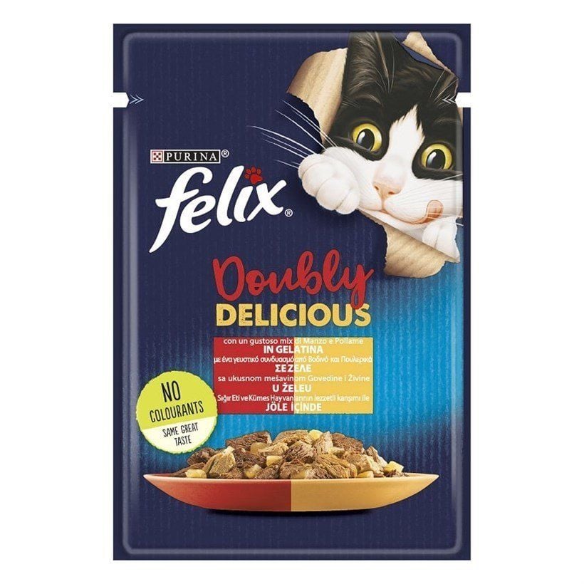 FELIX SIĞIR ETLİ VE KÜMES HAYVANLI JÖLE İÇİNDE 85 GR 26\'LI PAKET