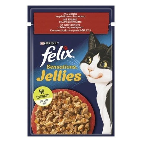 FELİX  KEDİ DOMATES SOSLU JÖLE İÇİNDE SIĞIR ETLİ 85 GR 26\'LI PAKET