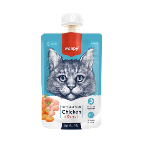 WANPY KEDİ TAZE TAVUKLU&HAVUÇLU ET EZMESİ 90GR