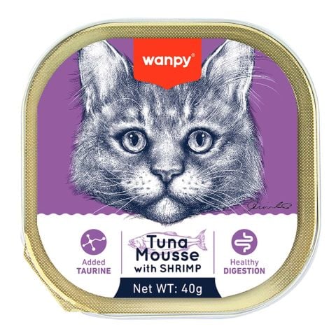 WANPY KEDİ TON BALIKLI KARİDESLİ 40 GR YAŞ MAMA