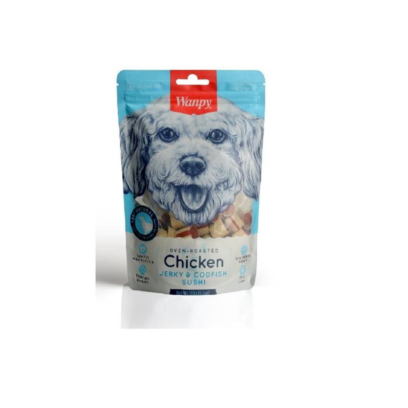 Wanpy Oven Roasted Tavuk Sargılı Morina balığı 100gr. Köpek Ödülü