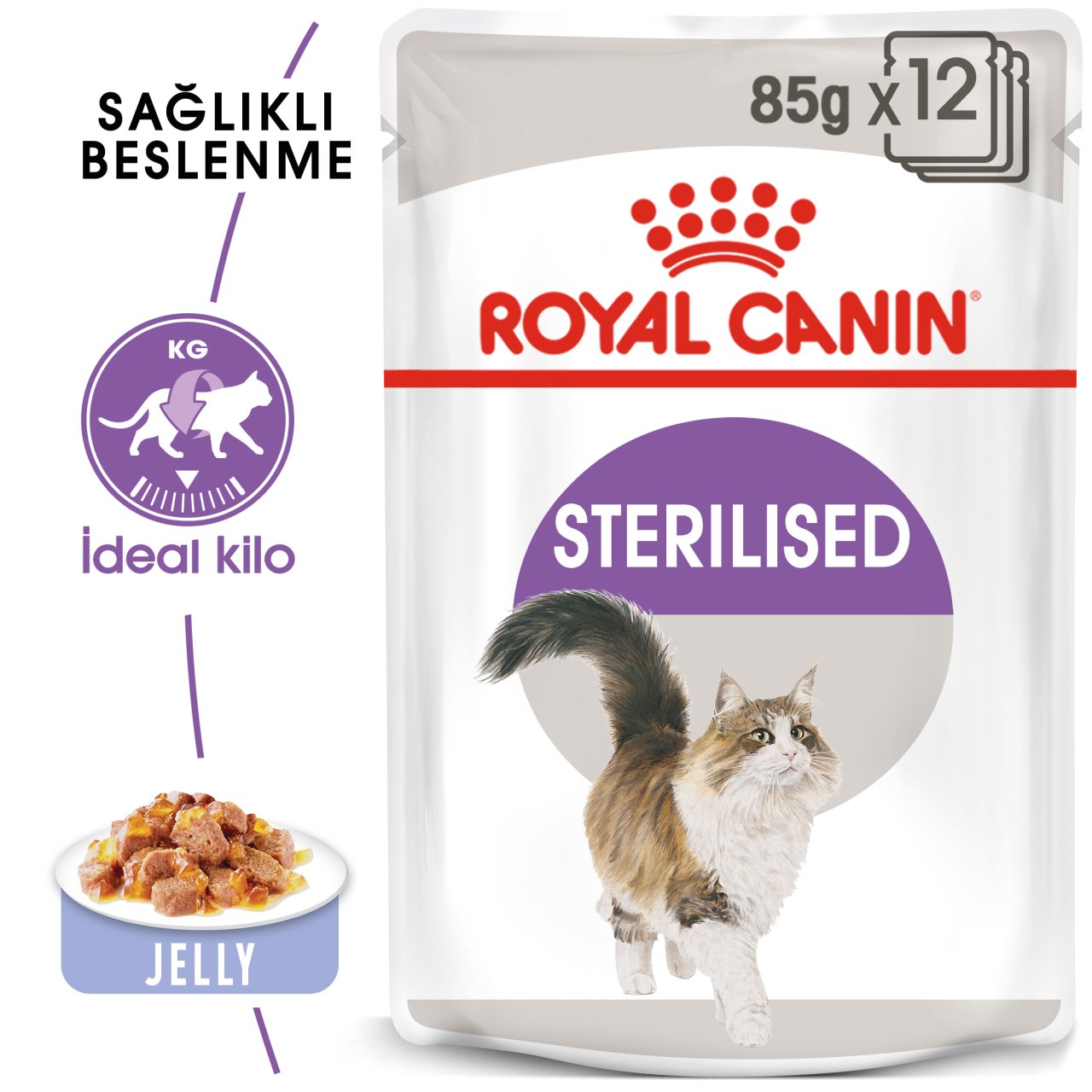 Royal Canin Sterilised Jelly 85 Gr 12 li Paket