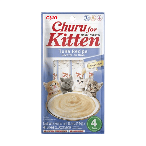 CHURU CREAM YAVRU KEDİLER İÇİN TUNA BALIKLI KREMA ÖDÜL MAMASI  4X14 GR