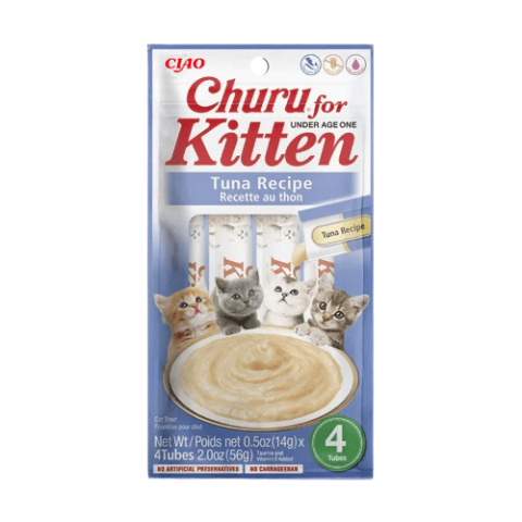 CHURU CREAM YAVRU KEDİLER İÇİN TUNA BALIKLI KREMA ÖDÜL MAMASI  4X14 GR