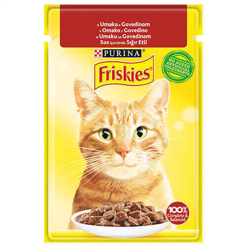 Friskies Biftekli Etli Pouch  Kedi Maması 85 Gr 26 Lı Paket