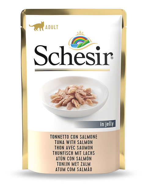 Schesir Jelly Ton Balıklı Somonlu Pouch Kedi Konservesi 85 Gr