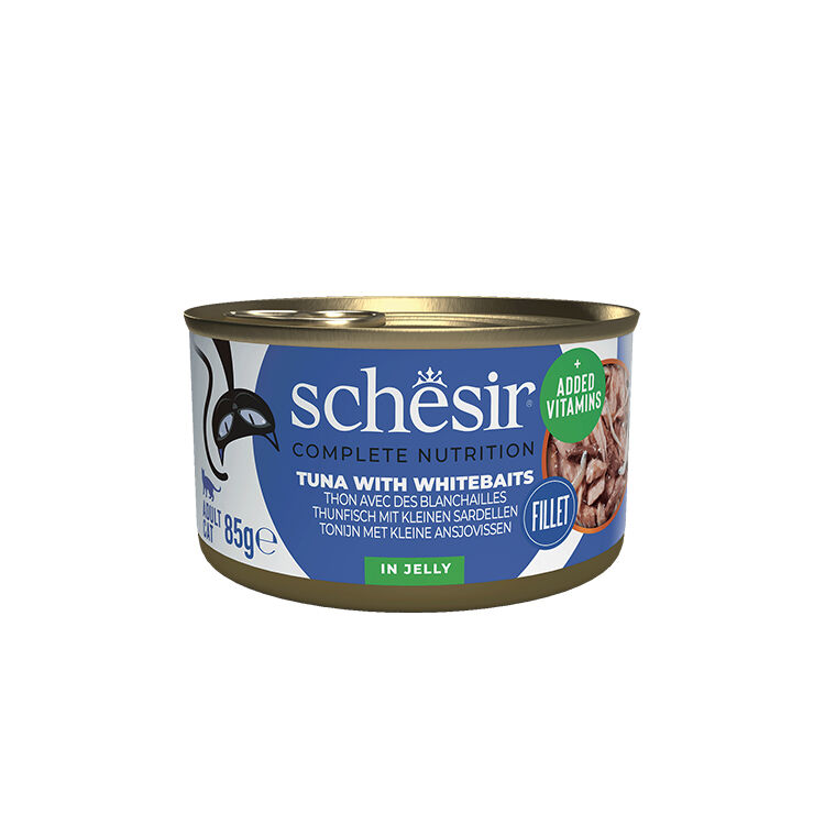 Schesir Jelly Ton Balığı ve Ringa Balığı Jöle İçinde Yetişkin Kedi Konservesi 85g
