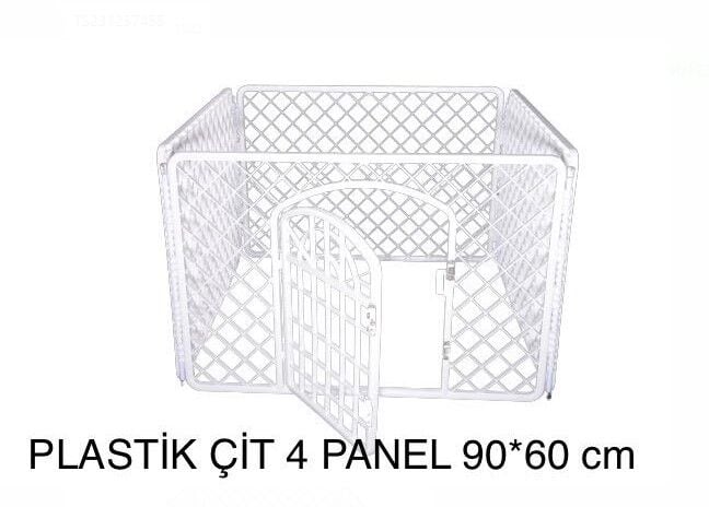 Köpek Çiti Plastik Kapılı 60x90 Cm 4 Panel