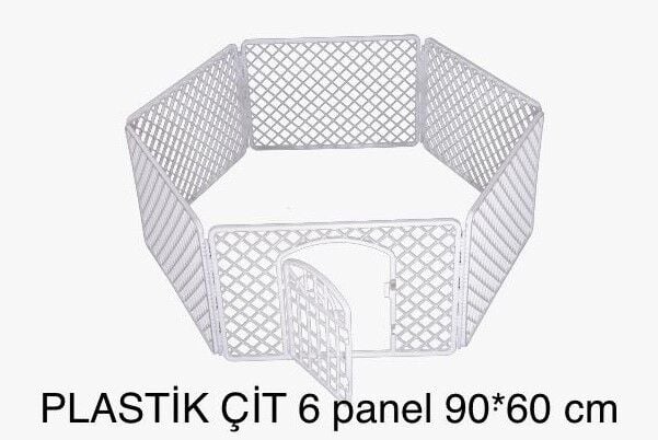 Köpek Çiti Plastik Kapılı 60x90 Cm 6 Panel