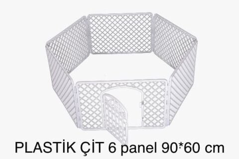 Köpek Çiti Plastik Kapılı 60x90 Cm 6 Panel