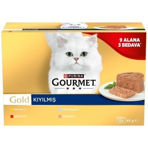 Gourmet Gold Kıyılmış  Karışık Kedi Konservesi 85 gr ( 9 Alana 3 Bedava )