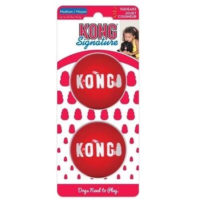 KONG Signature Ball Top Şeklinde Köpek Oyuncağı M 2li