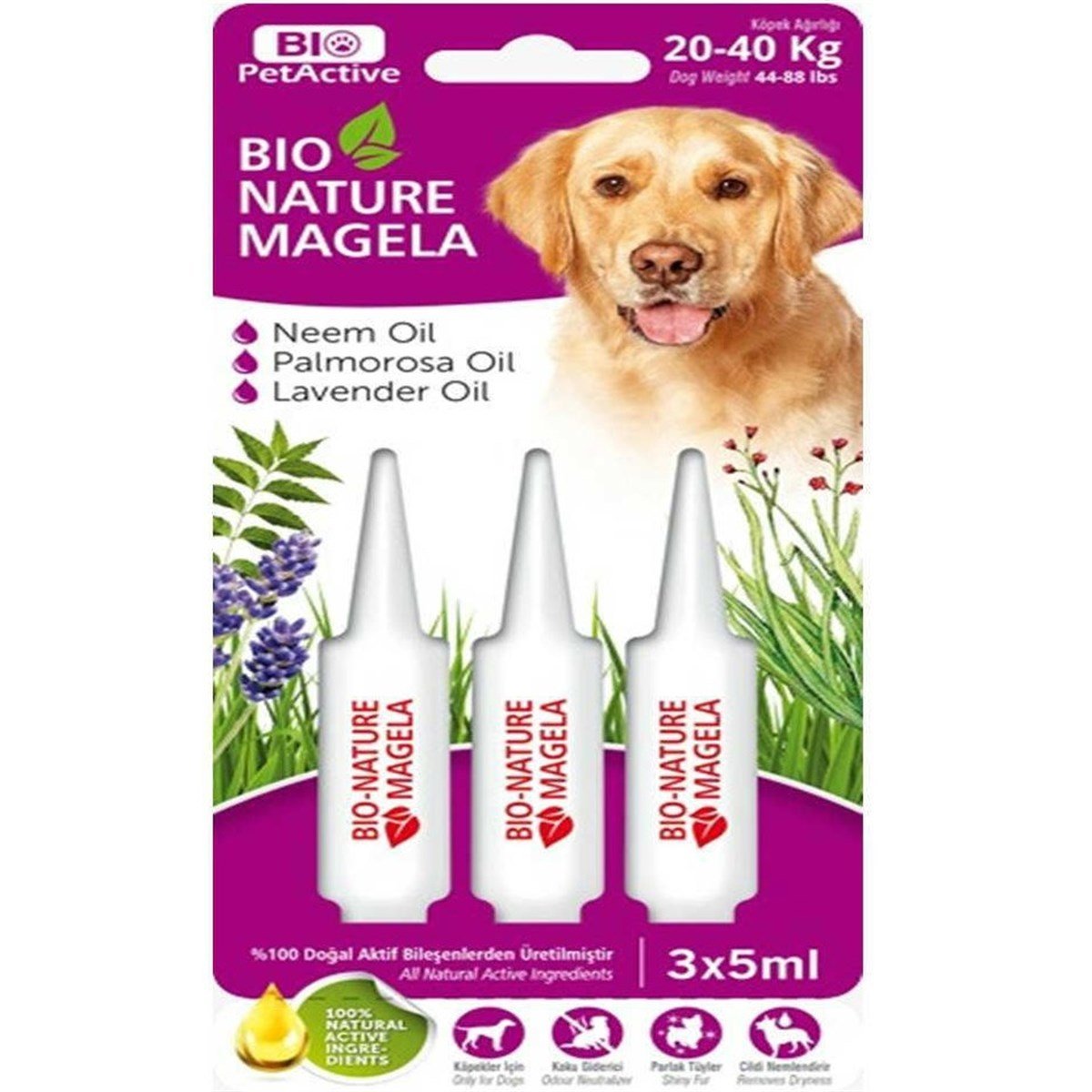 BIO KÖPEK TÜY DERİ BAKIM DAMLASI 20-40 KG 3x5 ML