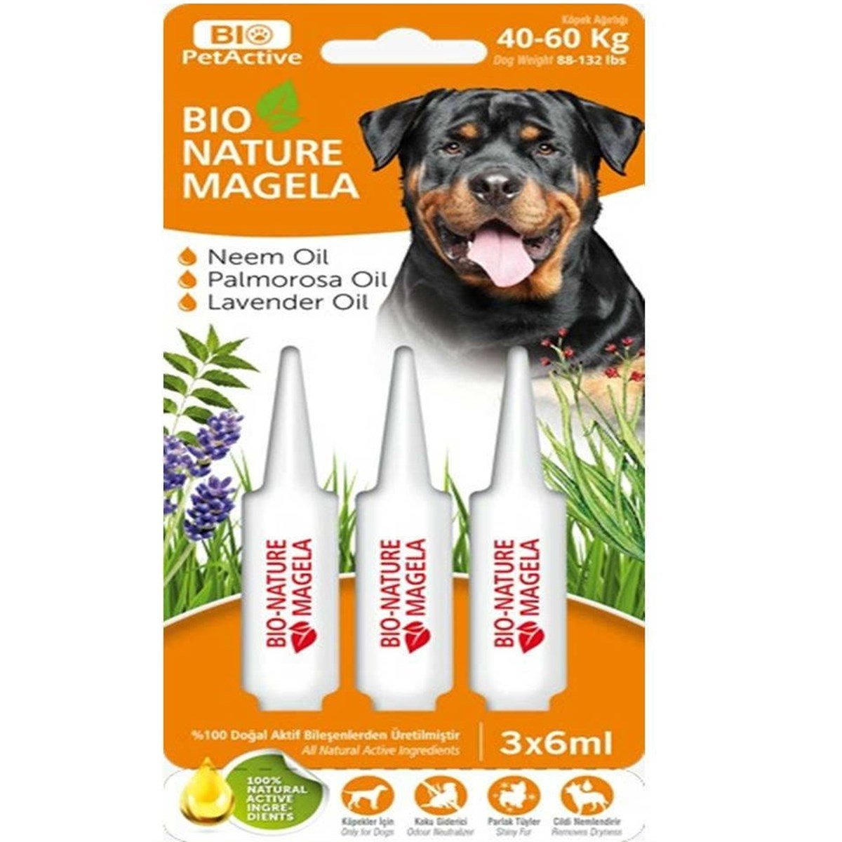 BIO KÖPEK TÜY DERİ BAKIM DAMLASI 40-60 KG 3x6 ML