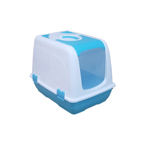 KAPALI KEDİ TUVALETİ SMALL MAVİ