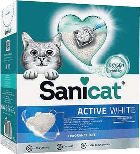 Sanicat Active White Ultra Topaklanan Oksijen Kontrol Kedi Kumu 10 Lt