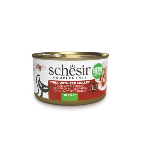 Schesir Tamamlayıcı Ton ve Barbun Balıklı Jöle İçinde Kedi Konservesi 70g