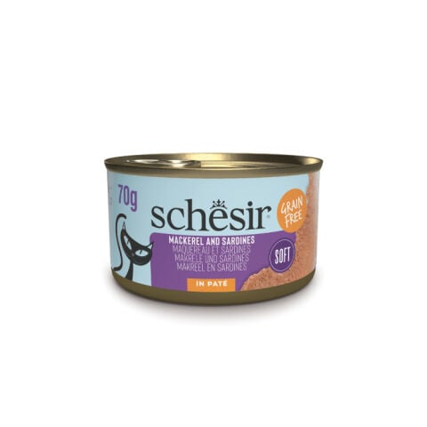 Schesir Tamamlayıcı Sardalya ile Uskumrulu Sos İçinde Kedi Konservesi 70g