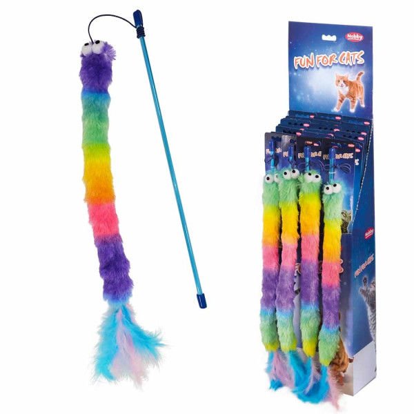 Peluş Çıtır Solucanlı Kedi Olta 70 Cm