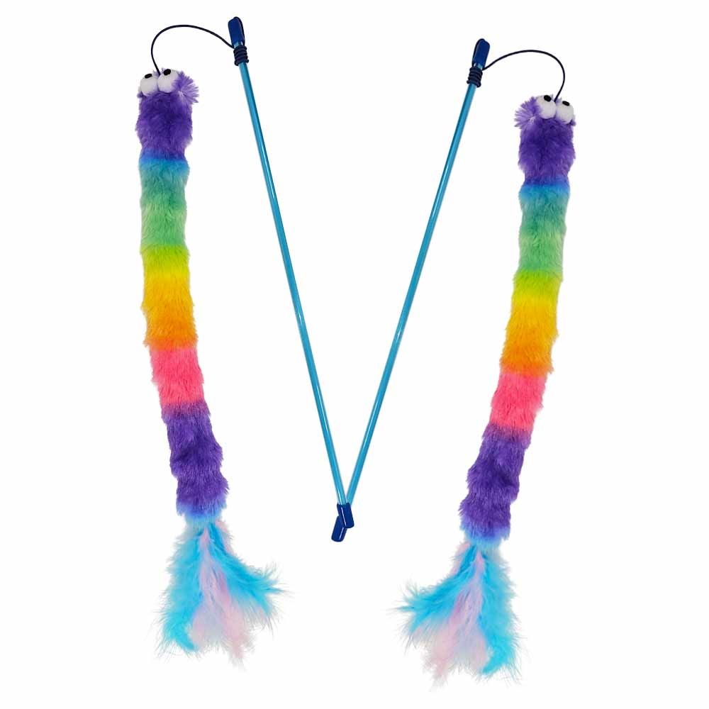 Peluş Çıtır Solucanlı Kedi Olta 70 Cm