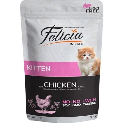 Felicia Tahılsız Tavuklu Yavru Kedi Yaş Maması 85 gr X12