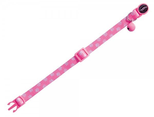 KEDİ AYARLANABİLİR BOYUN TASMA PEMBE PATİLİ NOBBY