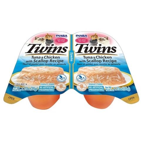 Twins Ton Balıklı, Deniz Taraklı ve Tavuklu Kedi Ödül Jölesi 2 x 35 Gr