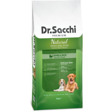 Dr.Sacchi Premium Natural Lamb&Rice Yetişkin Köpek Maması 12 Kg