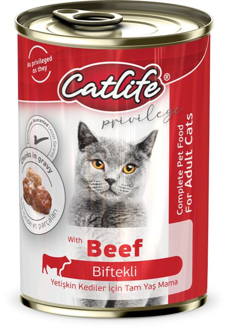 CatLife Biftek Etli Kedi Konserve 400 Gr