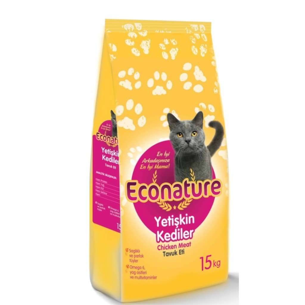 Econature Yetişkin Tavuklu Kuru Kedi Maması 15 Kg