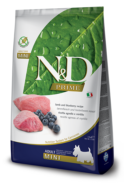 N&D Kuzu Etli Ve Yaban Mersinli Yetişkin Köpek Maması Mini 2.5 Kg