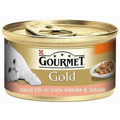 Gourmet Gold Alabalık ve Sebzeli Parça Etli Ve Soslu Kedi Konserve Maması 85 Gr